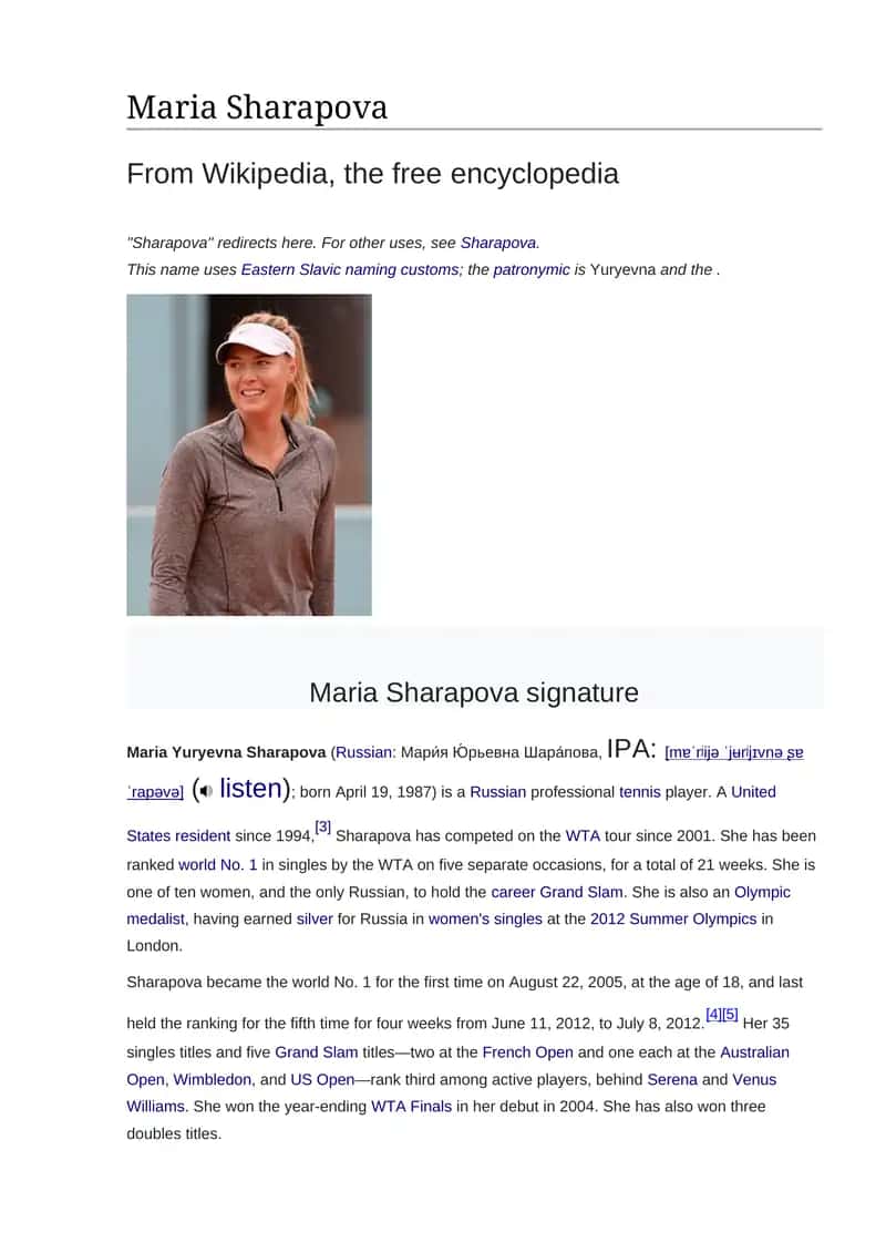 Maria Sharapova