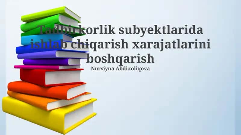 Ishlab chiqarish xarajatlarini boshqarish