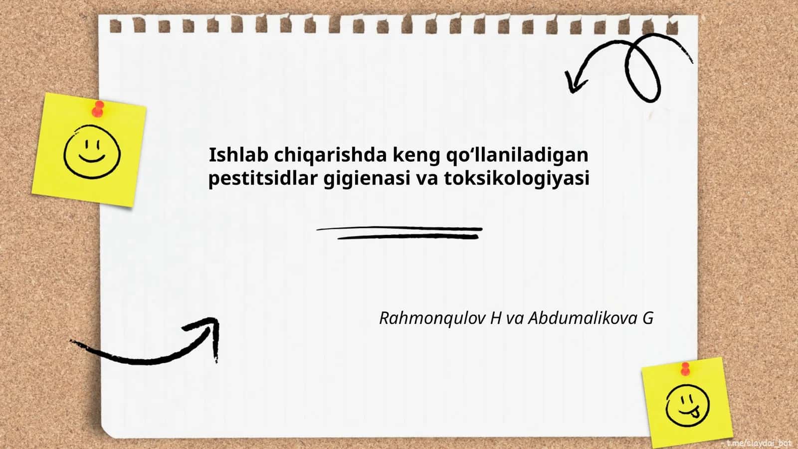 Ishlab chiqarishda keng qo‘llaniladigan pestitsidlar gigienasi va toksikologiyasi