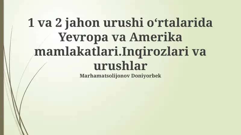 Birinchi va Ikkinchi Jahon urushlari oraligʻidagi Yevropa va Amerika mamlakatlari: Inqirozlar