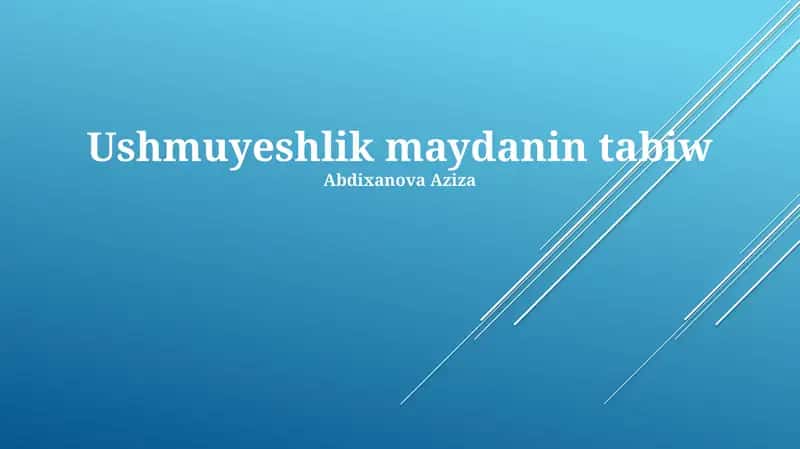 Ushmúyeshlik aymaǵınıń geologiyalıq dúzilisi