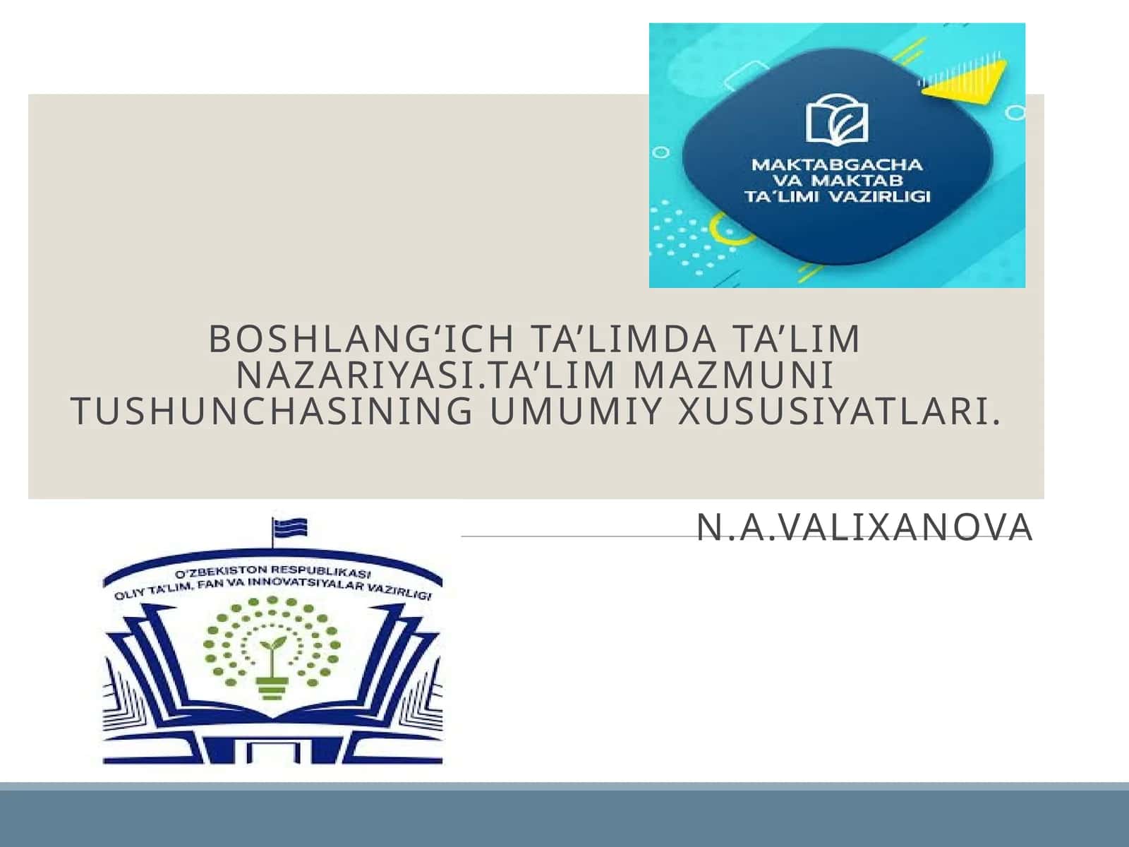 Boshlangʻich ta’limda ta’lim nazariyasi