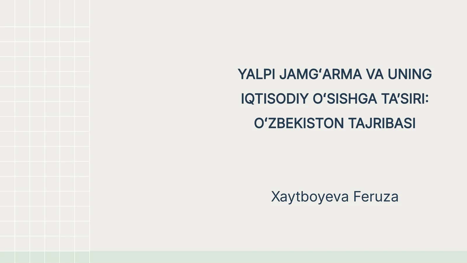 Yalpi Jamgʻarma: Asosiy Tushunchalar
