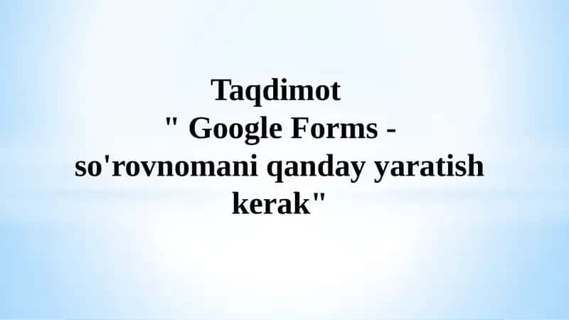 Google Forms