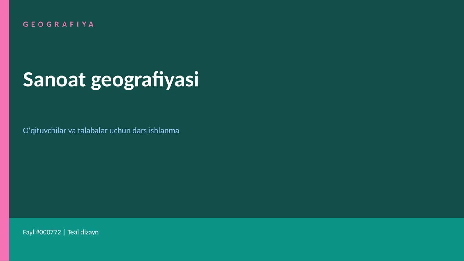 Transport Geografiyasi Dars ishlanmasi