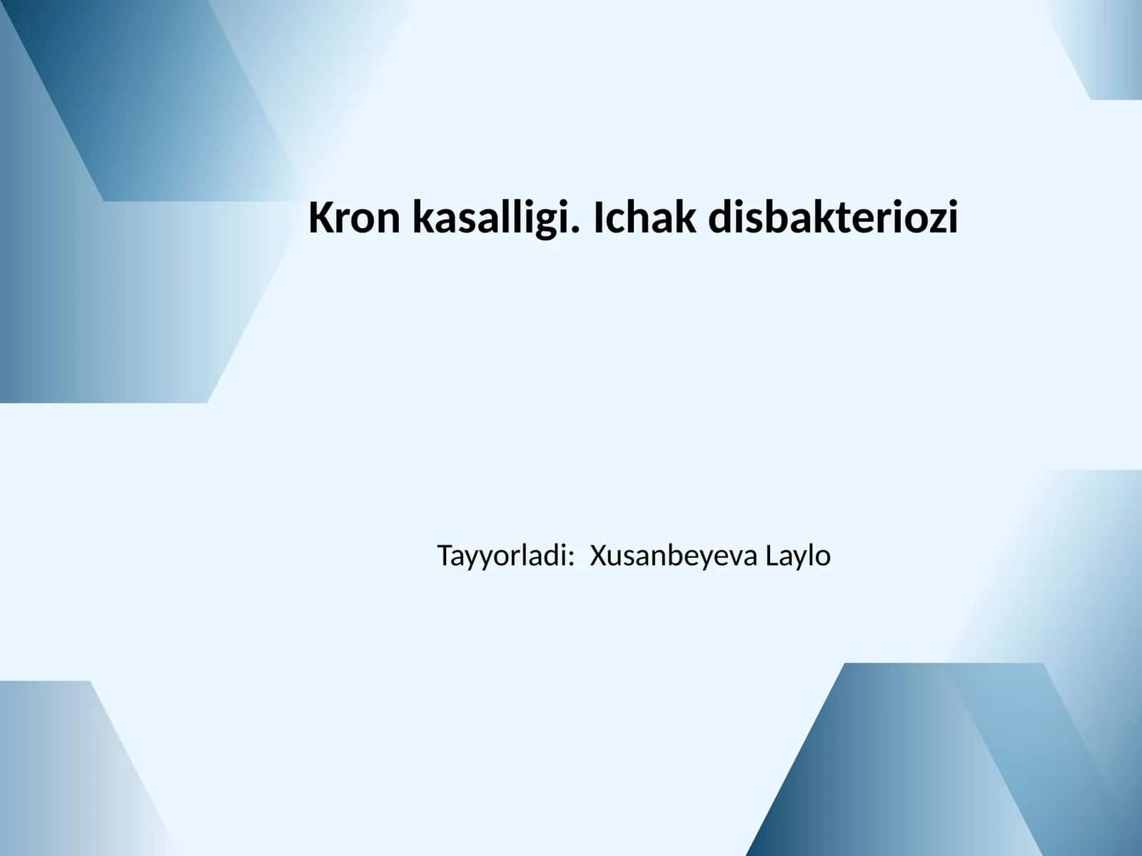 Kron kasalligi. Ichak disbakteriozi