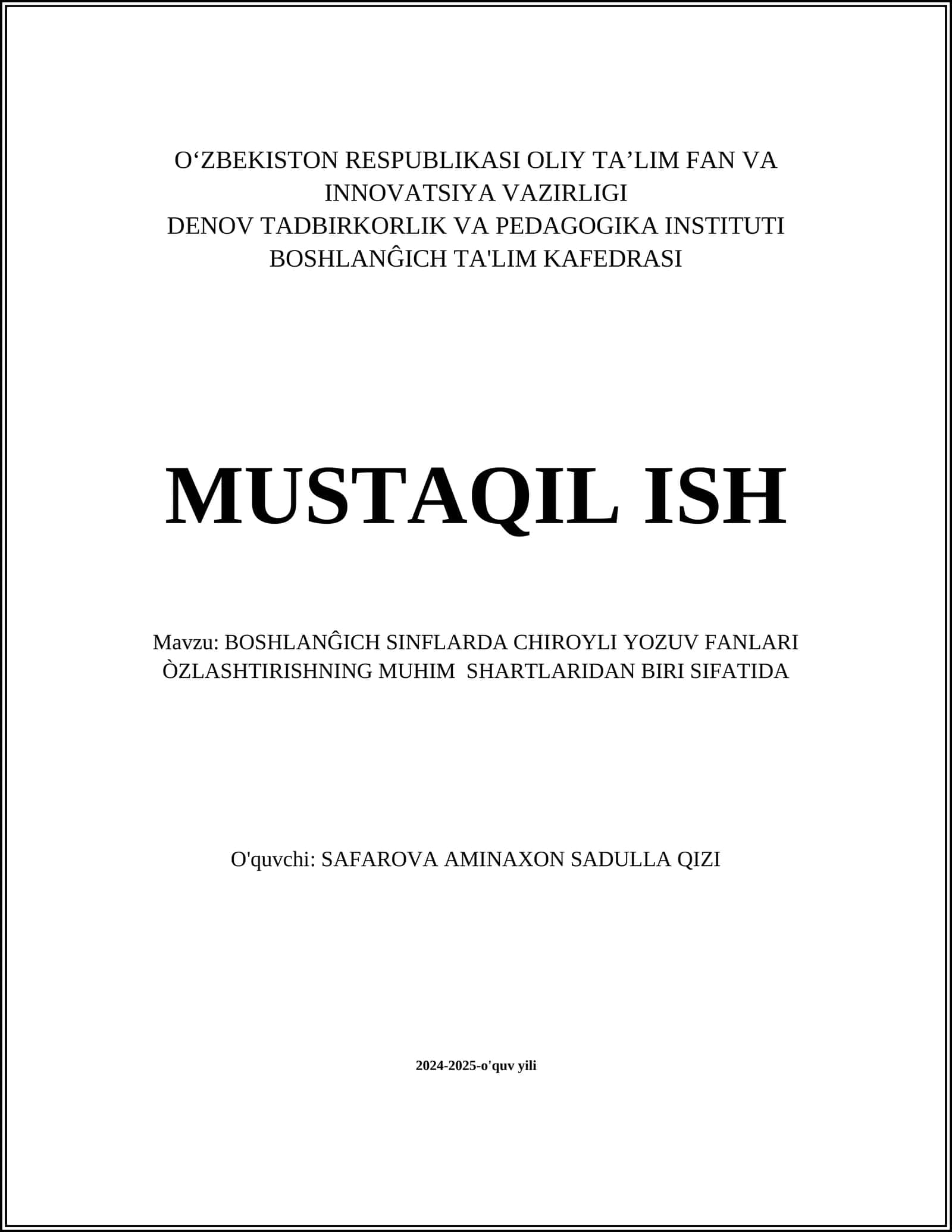 Chiroyli Yozuv Fanlari