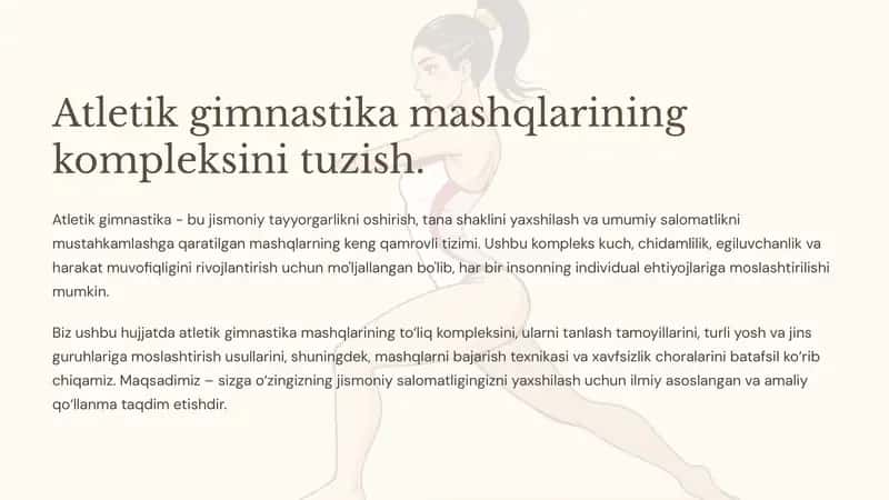 Atletik Gimnastika Mashqlari