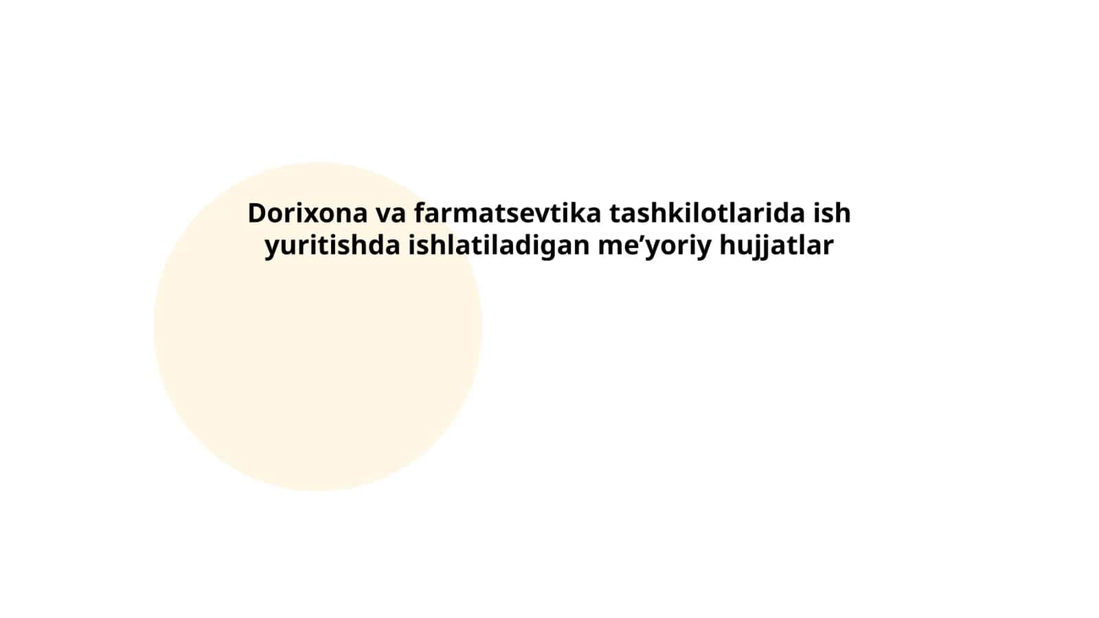 Dorixona va farmatsevtika tashkilotlarida ish yuritishda ishlatiladigan me’yoriy hujjatlar