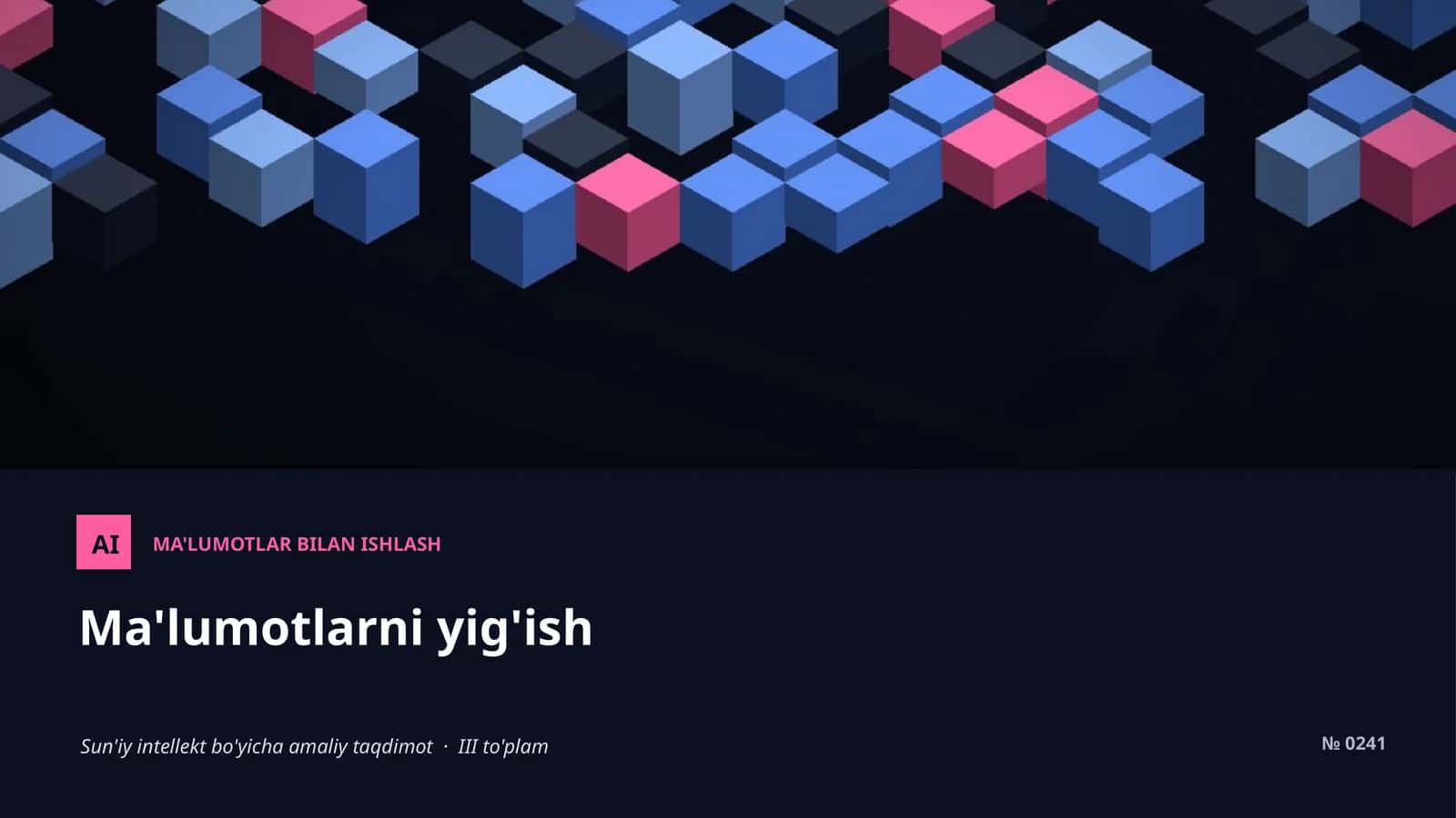 AI ma'lumotlar bilan ishlash