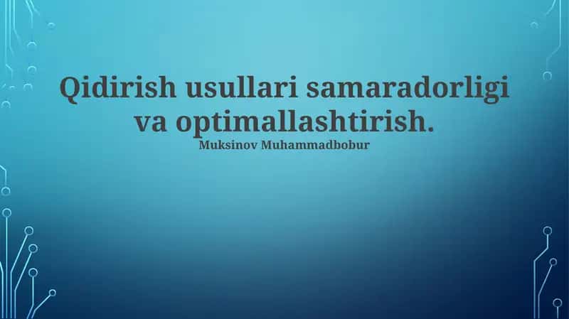 Samarali Qidiruv Algoritmlari