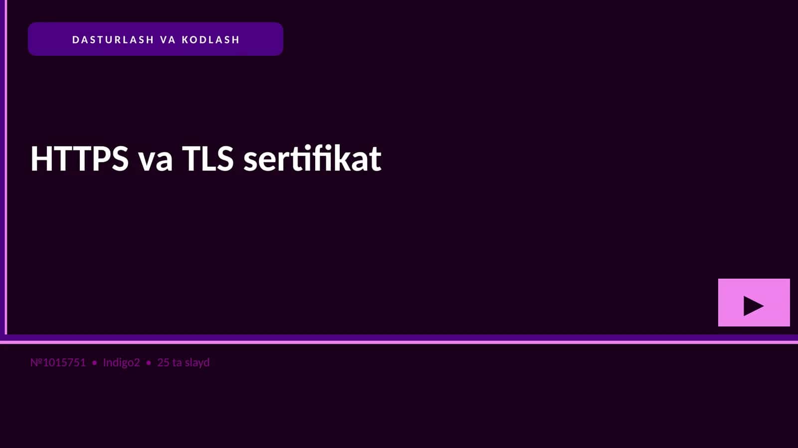 HTTPS va TLS sertifikat
