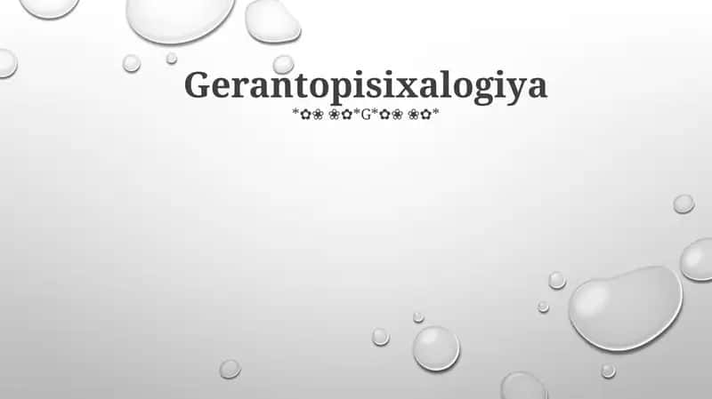 Gerantopisixalogiya