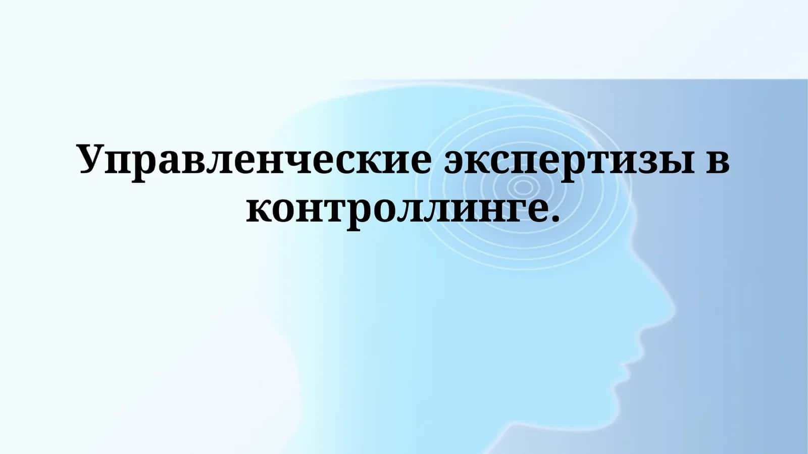 Управленческие экспертизы в контроллинге
