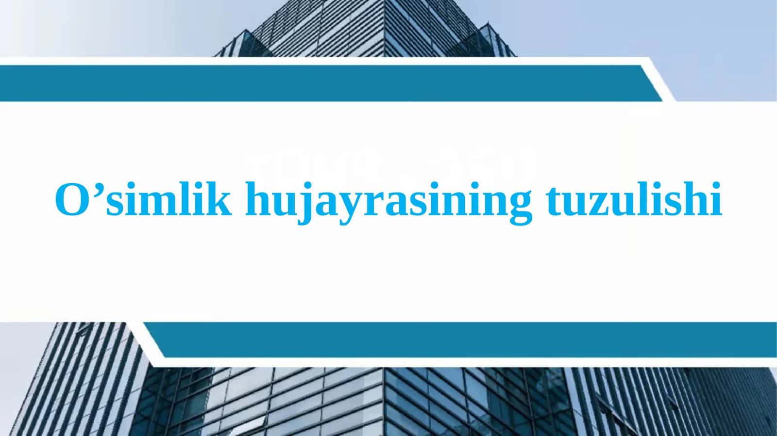 O’simlik hujayrasining tuzulishi