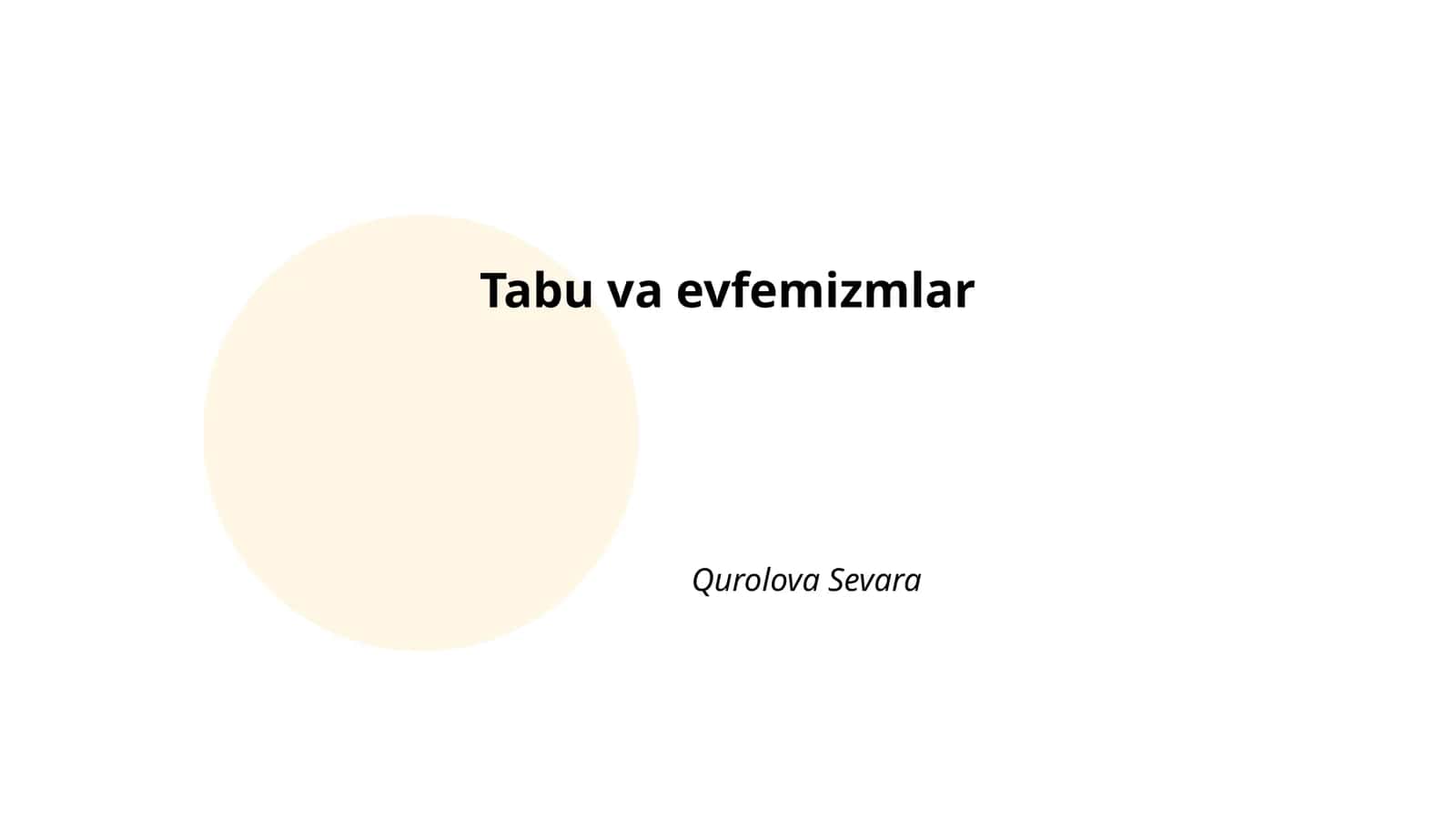 Tabu va evfemizmlar