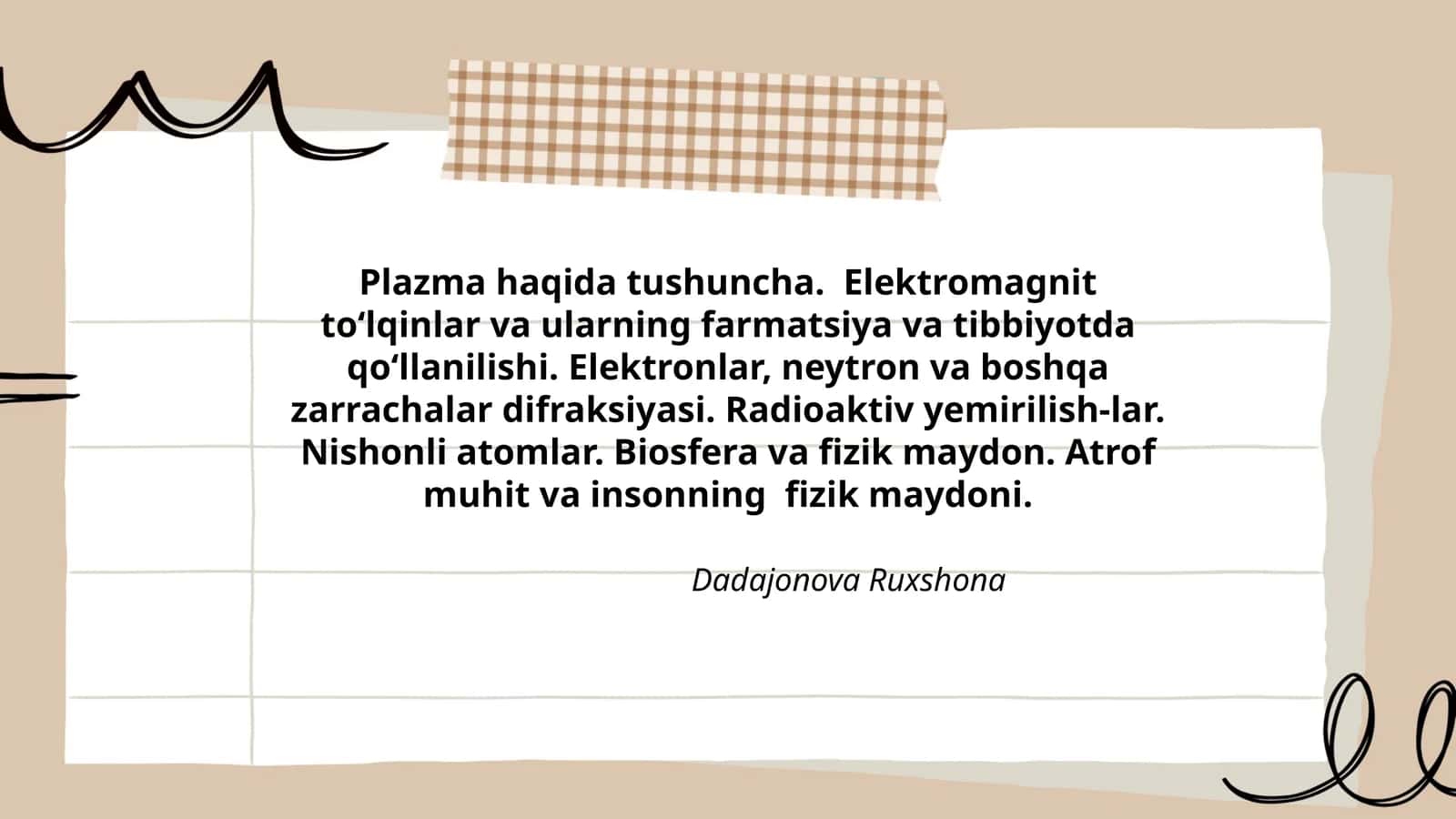Dadajonova Ruxshona