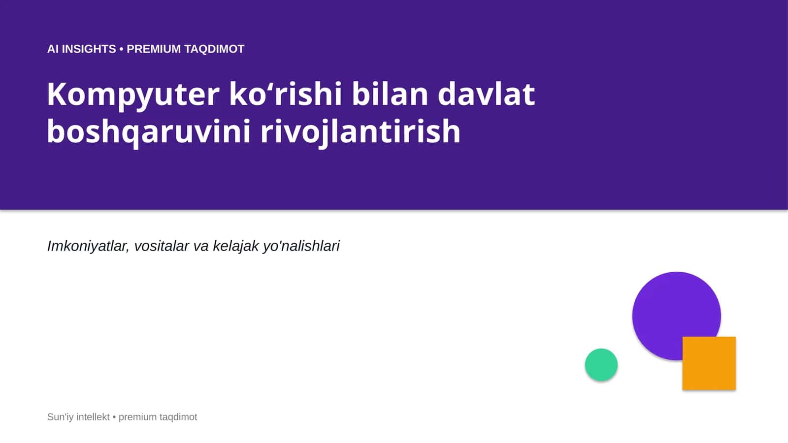 AI INSIGHTS • PREMIUM TAQDIMOT