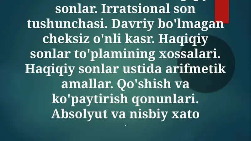 Haqiqiy sonlar
