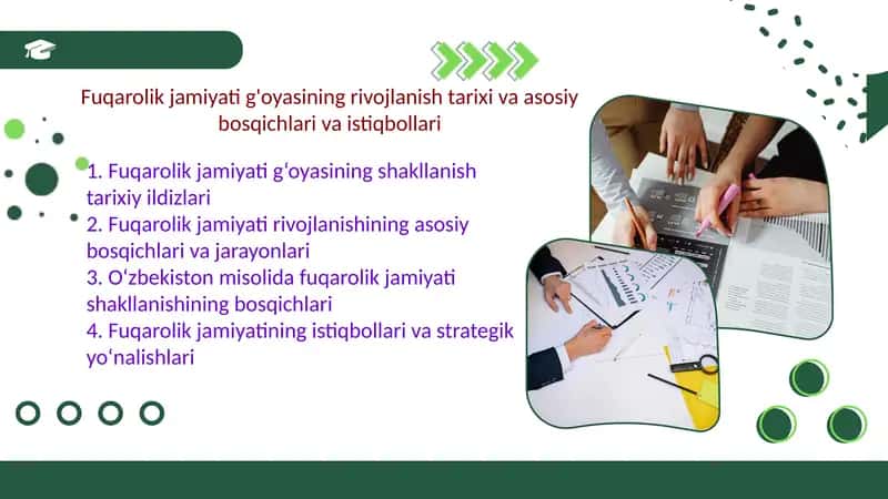 Fuqarolik jamiyati g'oyasining rivojlanish tarixi va asosiy bosqichlari va istiqbollari