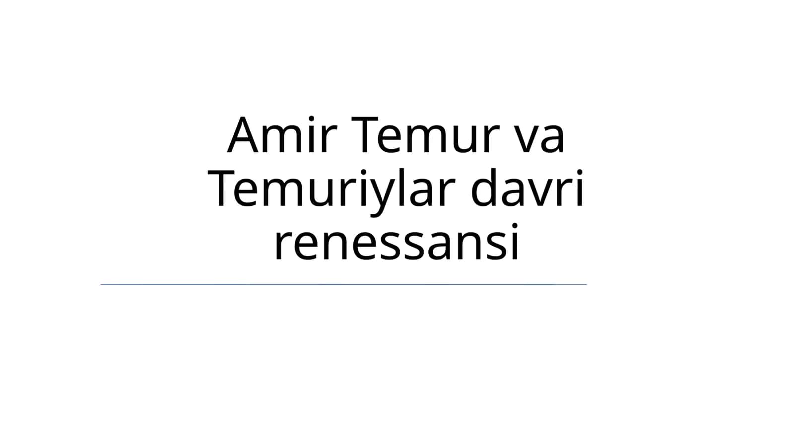 Temur va Temuriylar davri renessansi