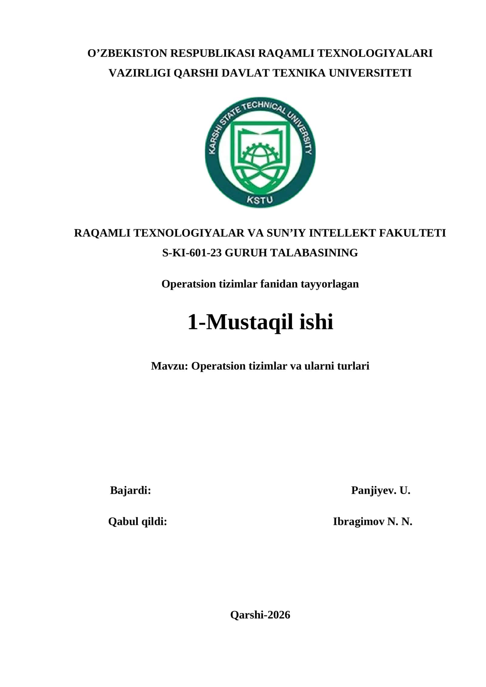 Operatsion tizimlar va ularni turlari