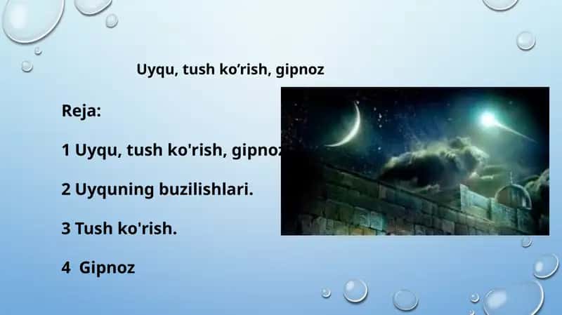 Uyqu, tushko'rish, gipnoz