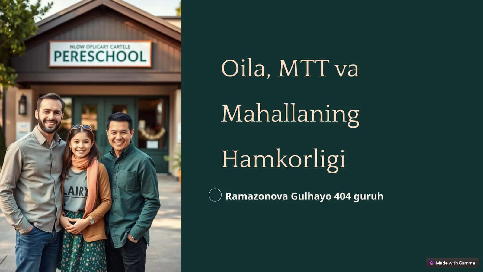 Oila, MTT va Mahallaning Hamkorligi