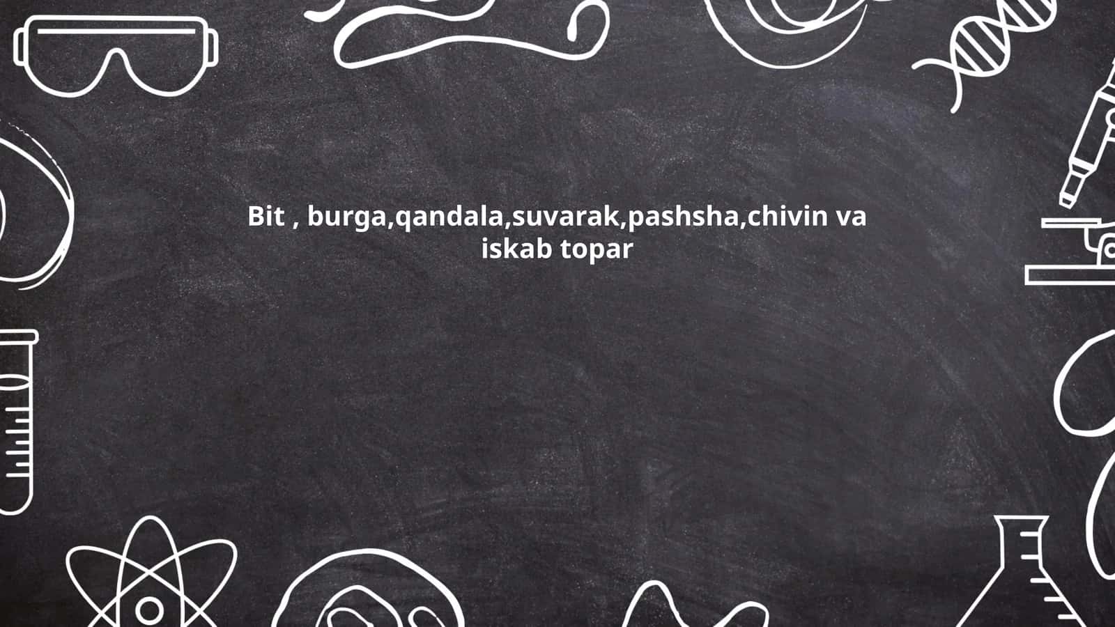 Bit, burga,qandala,suvarak,pashsha,chivin va iskab topar