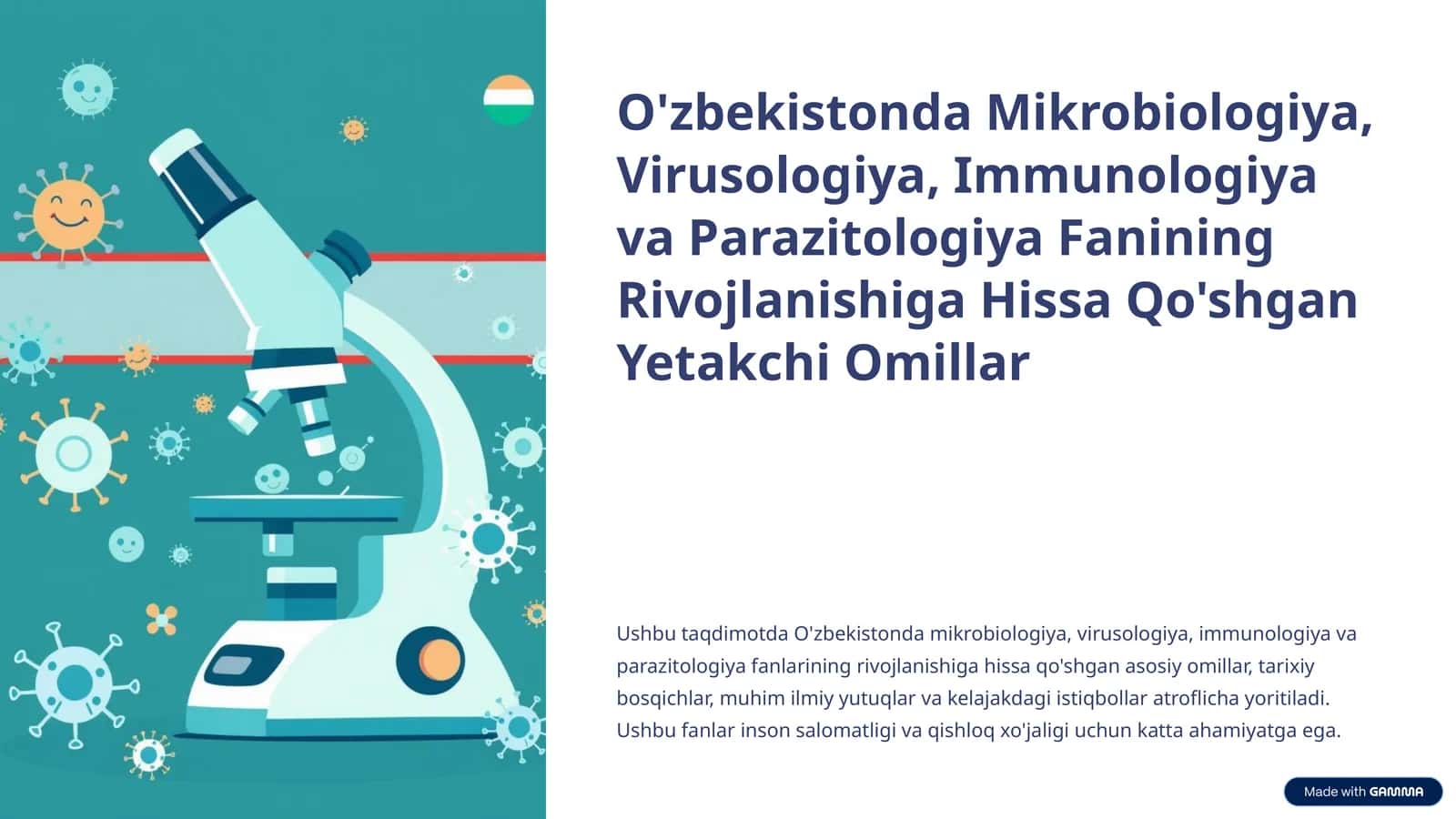 O'zbekistonda Mikrobiologiya, Virusologiya, Immunologiya va Parazitologiya Fanining Rivojlanishiga Hissa Qo'shgan Yetakchi Omillar