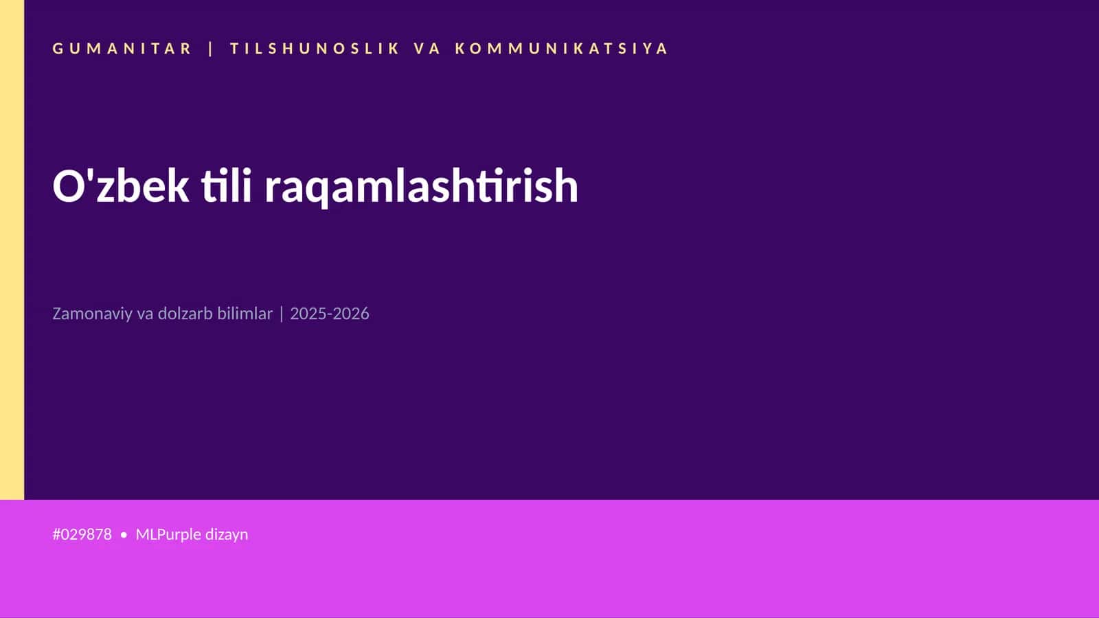 O'zbek tili raqamlashtirish