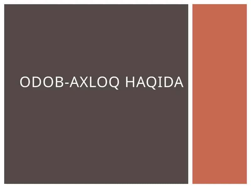 Odob-Axloq haqida