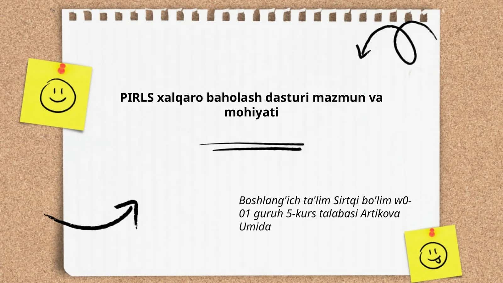 PIRLS xalqaro baholash dasturi mazmun va mohiyati