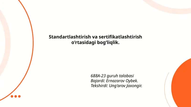Standart va sertifikat atamalari