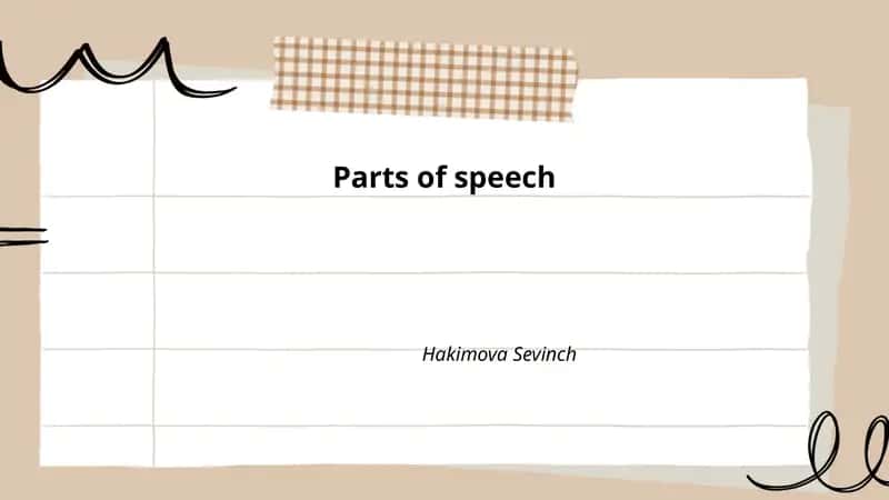 Parts of speech by Hakimova Sevinch