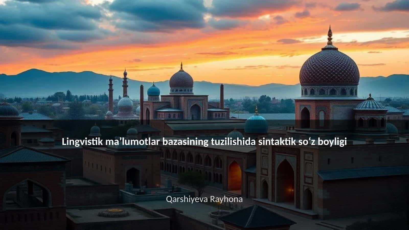 Lingvistik maʼlumotlar bazasining tuzilishida sintaktik soʻz boyligi