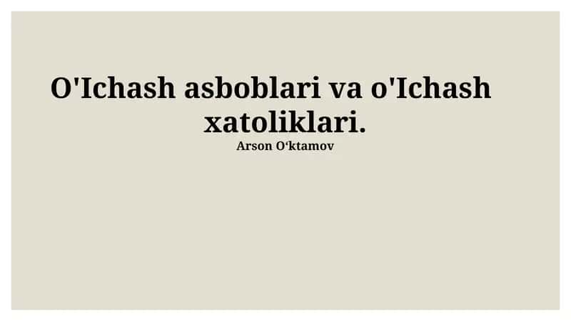 O'lchov xatoliklari: manbalari va klassifikatsiyasi