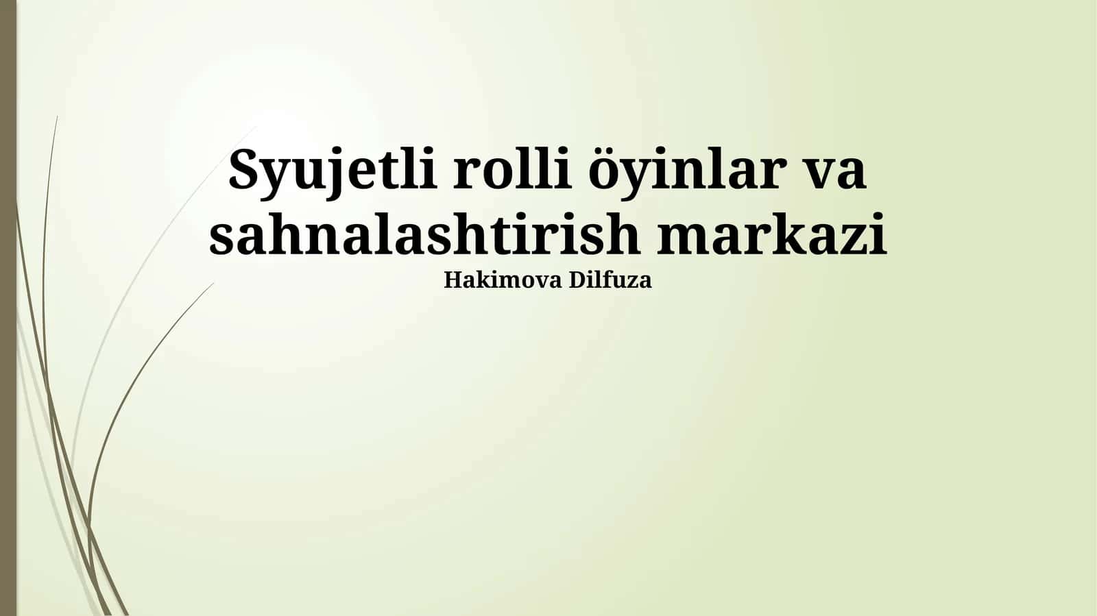 Syujetli rolli öyinlar va sahnalashtirish markazi