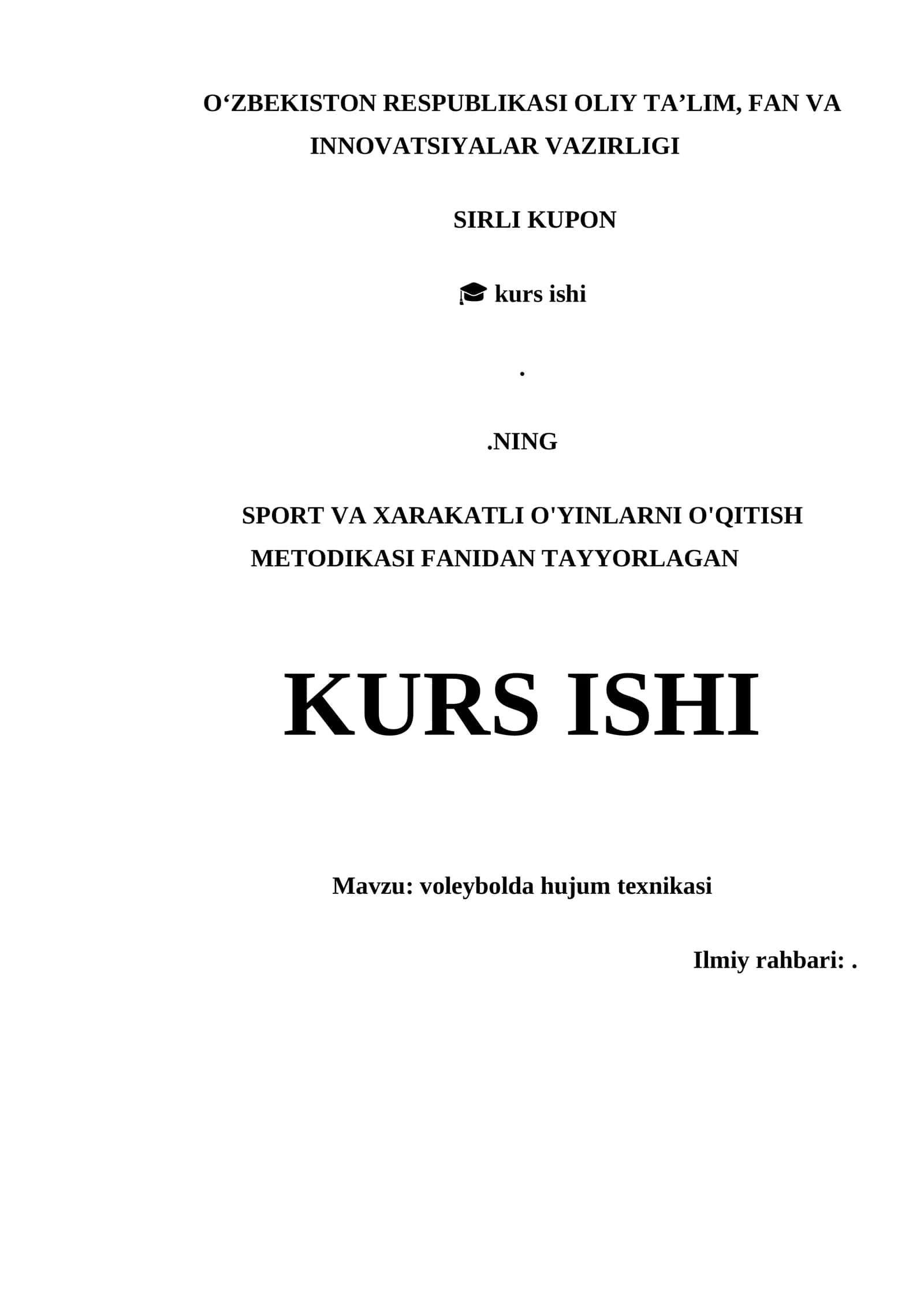 VOLEYBOLDA HUJUM TEXNIKASI KURSI