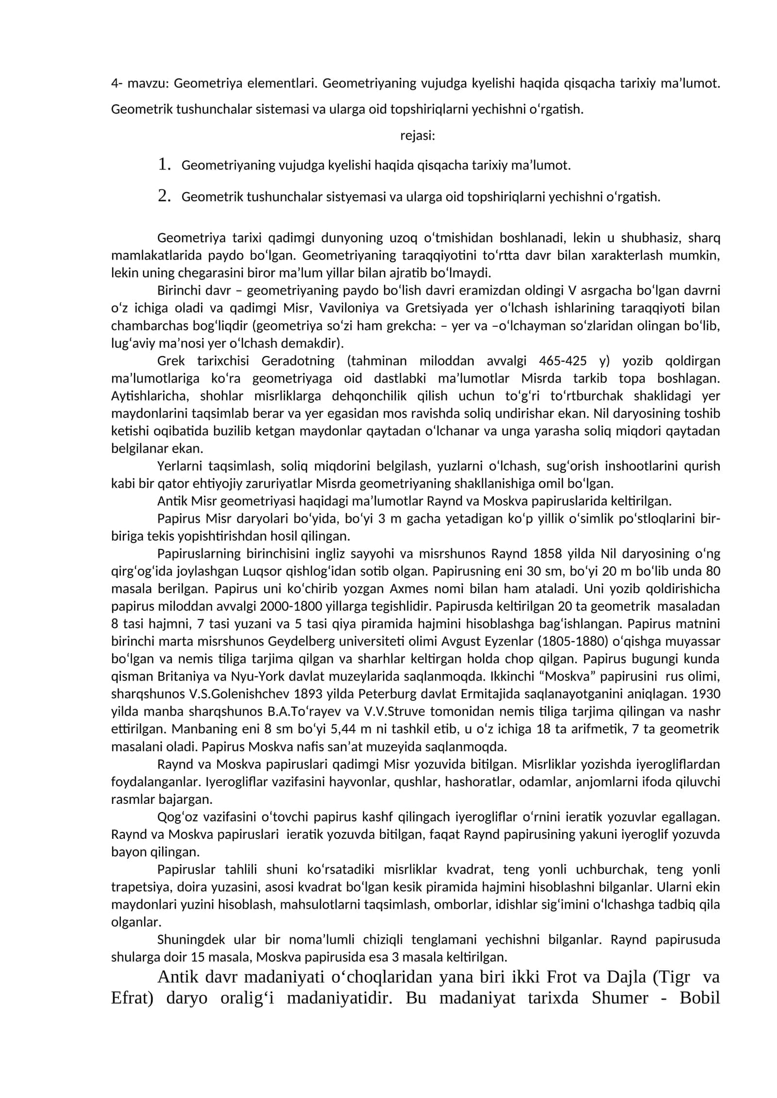Geometriya elementlari