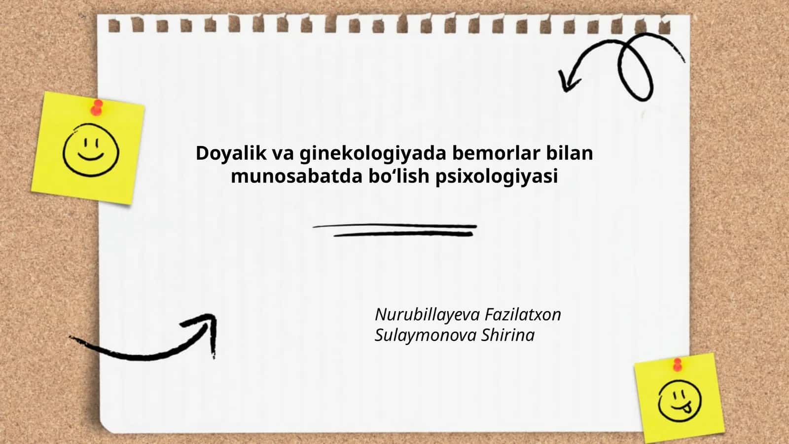Doyalik va ginekologiyada bemorlar bilan munosabatda boʻlish psixologiyasi