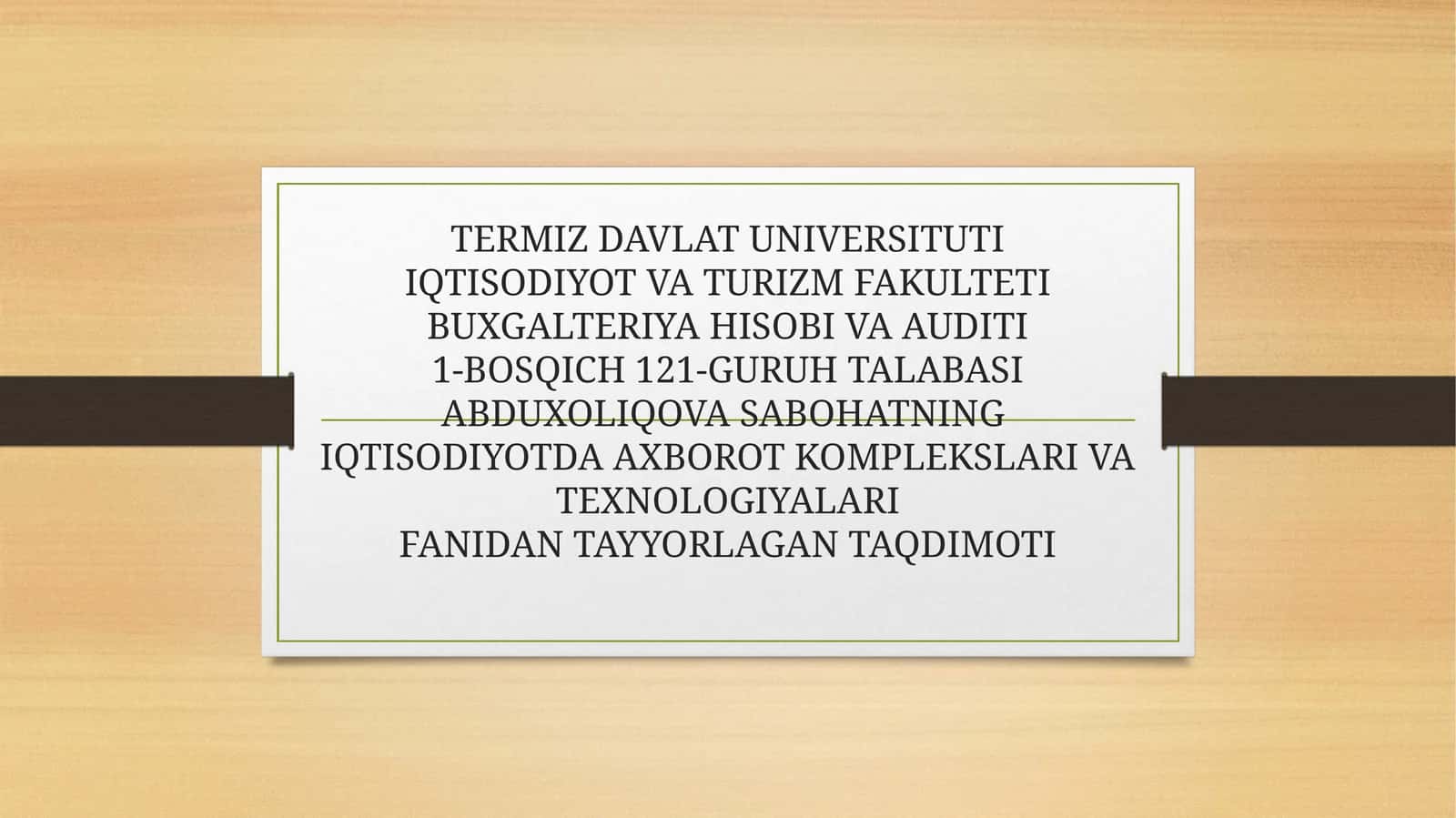 Algoritmlashtirish va dasturlash asoslari