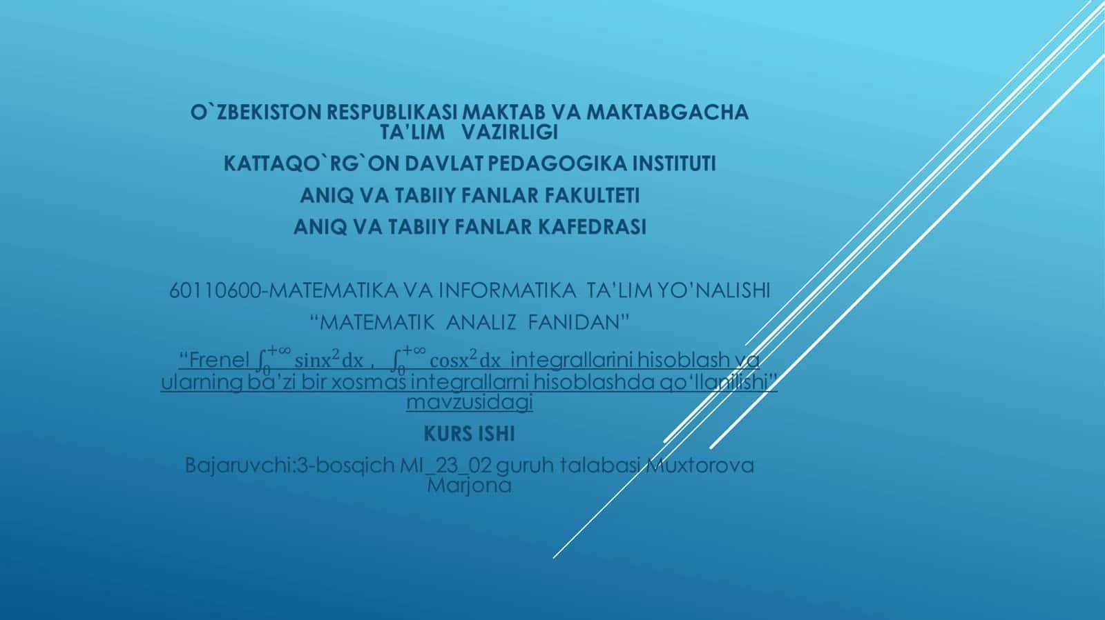 Xosmas integrallar nazariyasi
