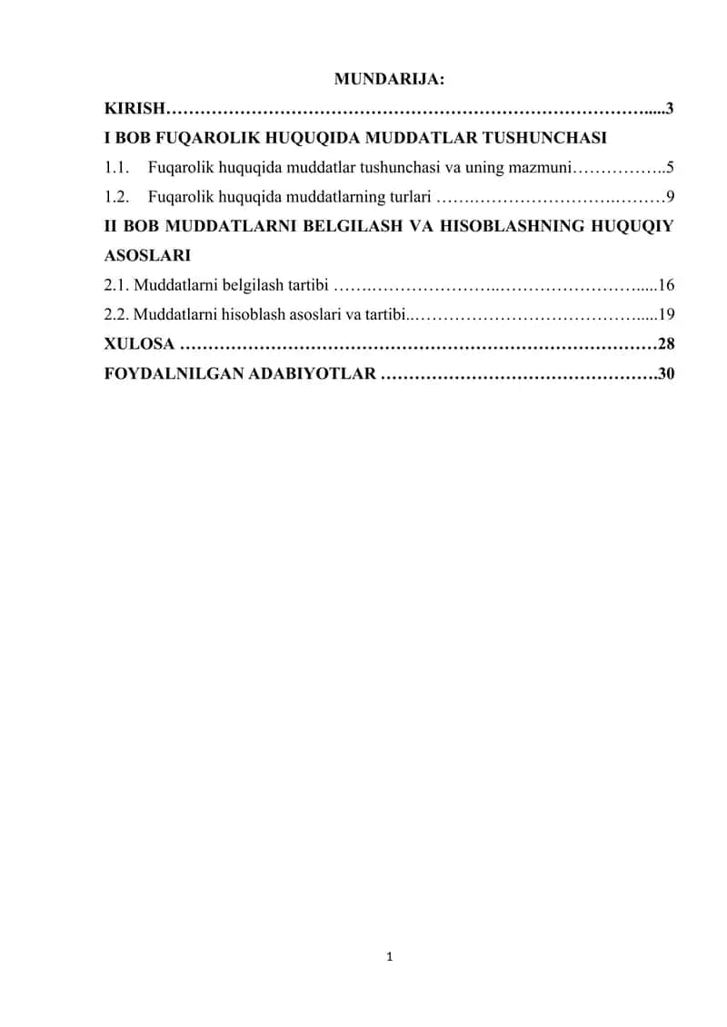 Muddatlarni hisoblash. Muddatlarni belgilash