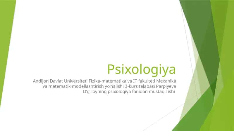 Ilkbolalik davri va psixologiyasi