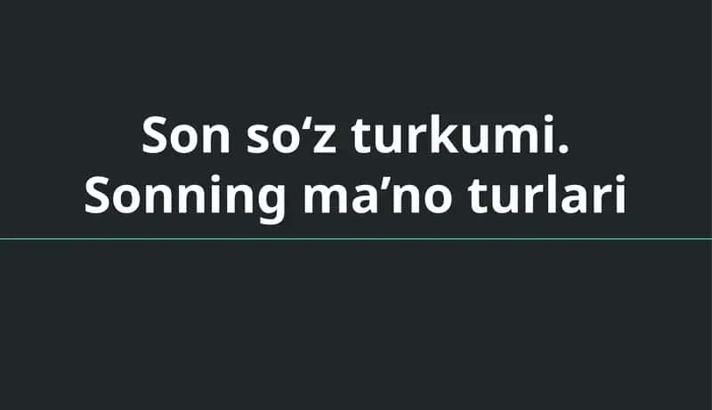 Sonso‘zturkumi. Sonningma’noturlari