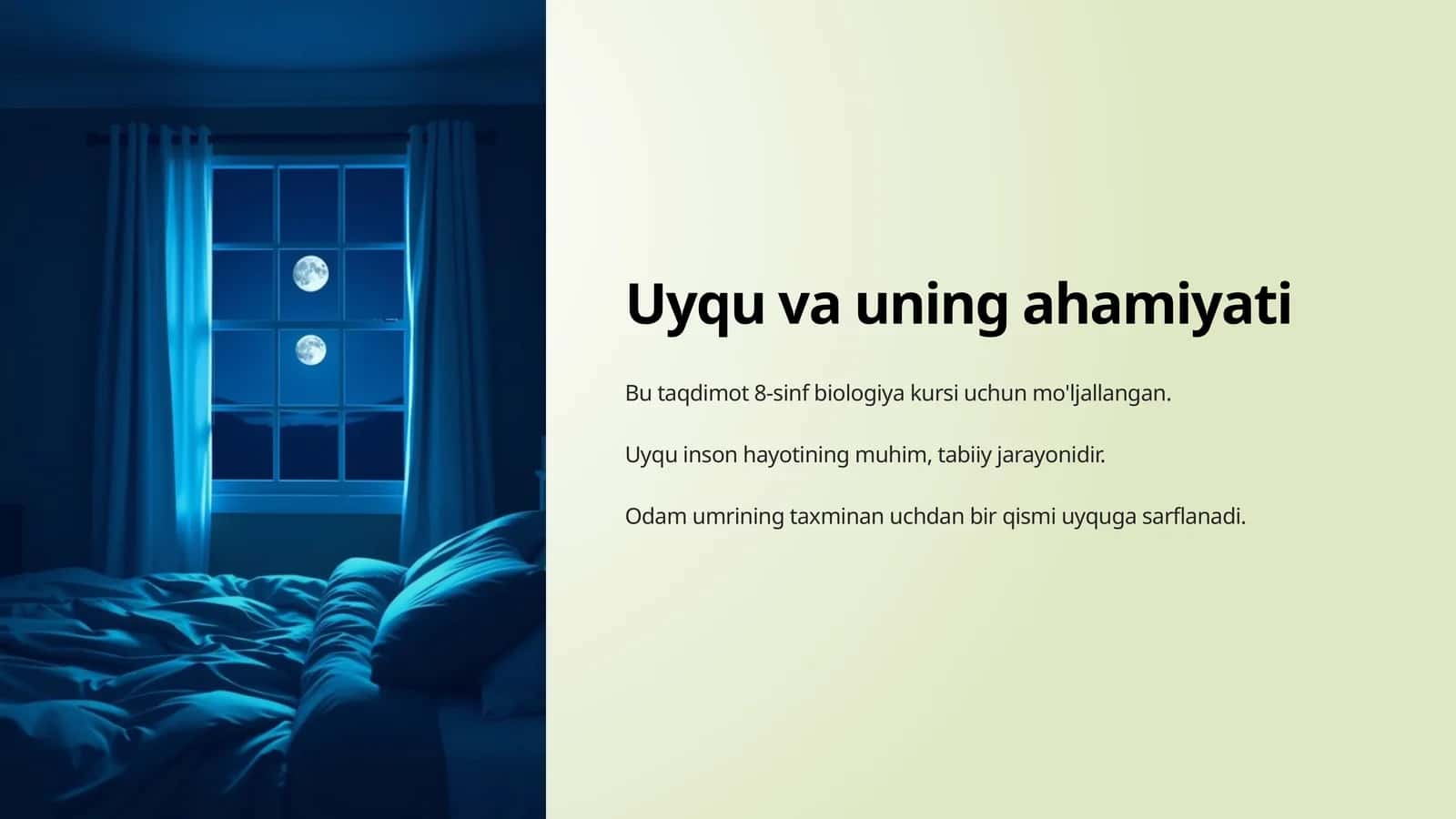 Uyqu va uning ahamiyati