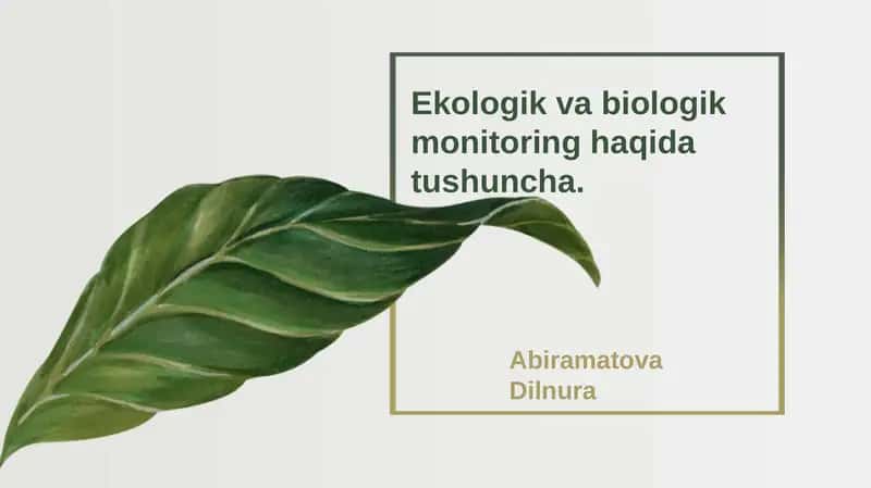 Ekologik va biologik monitoring