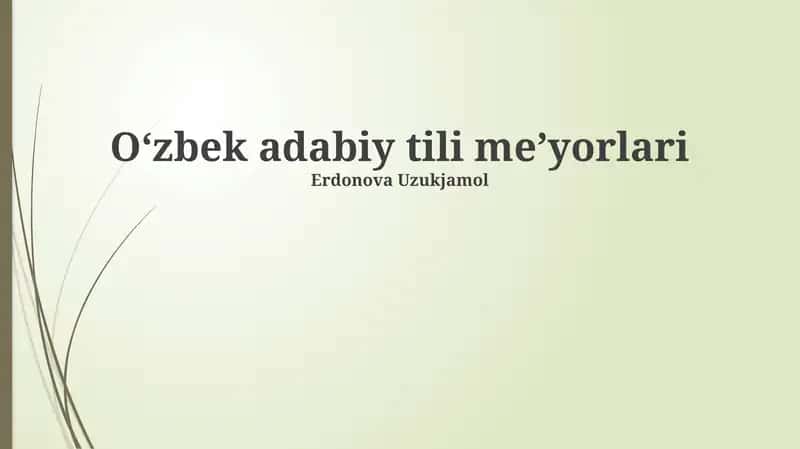 O'zbek adabiy tili meʼyorlari