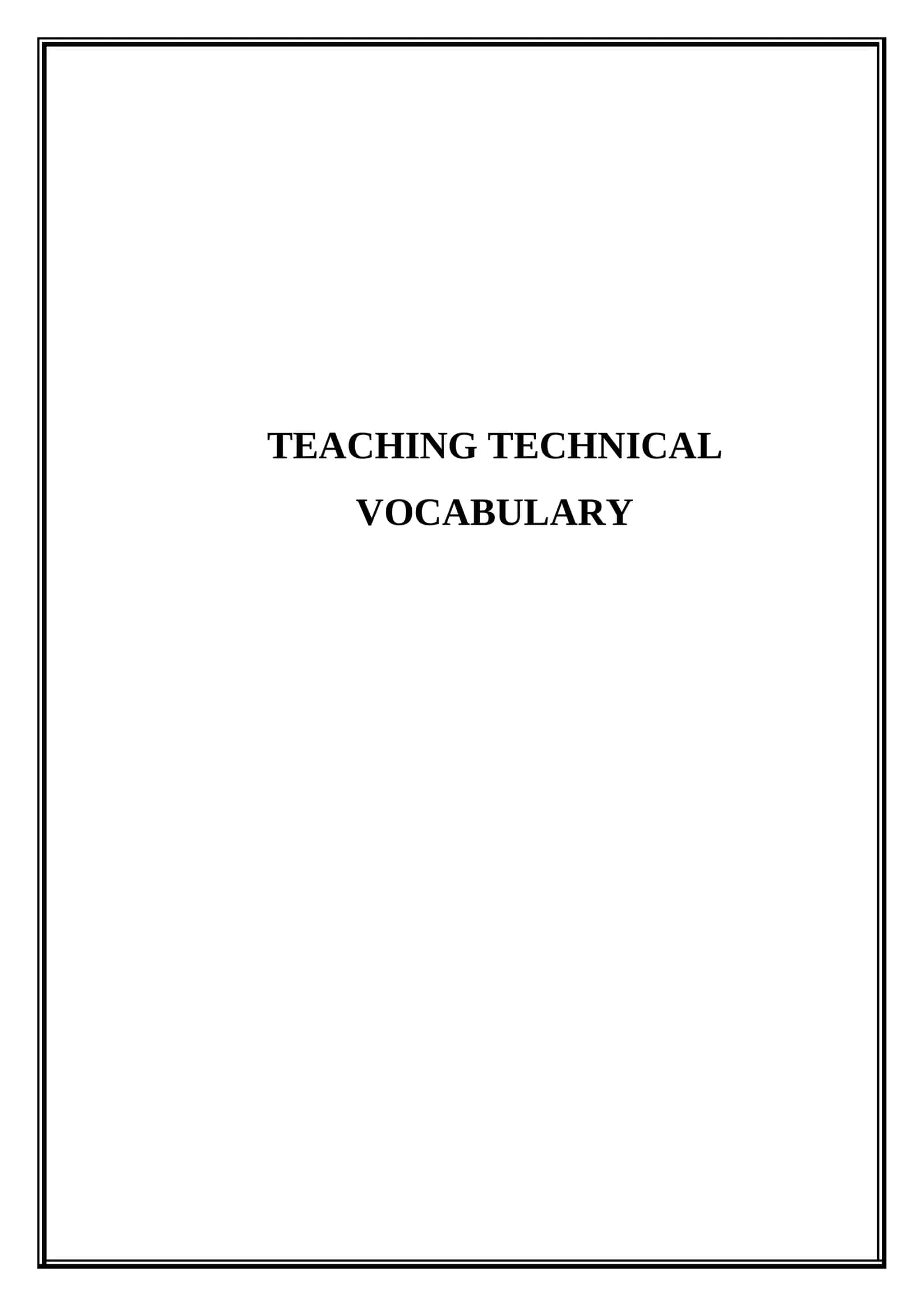 Teaching technical vocabulary